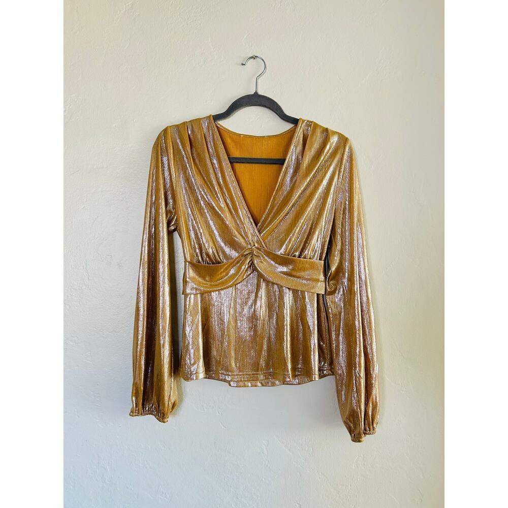 Lulus Gold Blouse - Picture 5 of 5